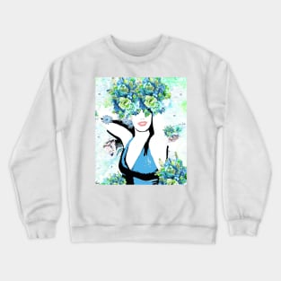 BLUE FLOWERS FOR A BEAUTIFUL GIRL Crewneck Sweatshirt